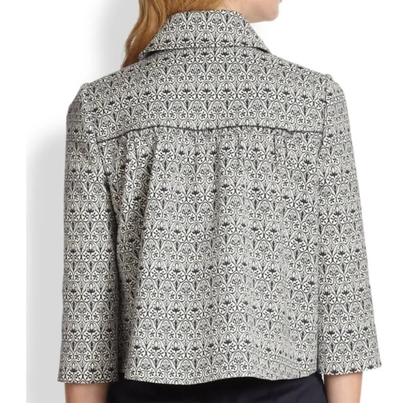 Tory Burch Heidi Jacquard Jacket Blazer 3/4 Sleeve Size - 8 - Picture 3 of 8